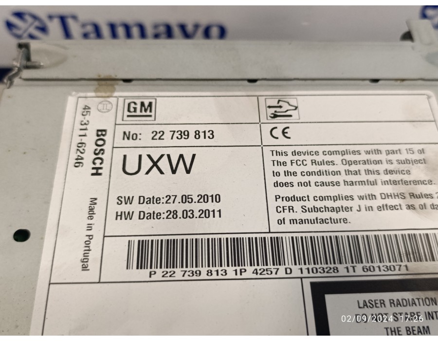 Recambio de sistema navegacion gps para opel astra j lim. 2.0 16v cdti referencia OEM IAM 22739813  453116246