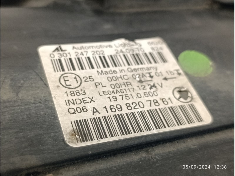 Recambio de faro derecho para mercedes-benz clase b (w245) 2.0 cdi cat referencia OEM IAM A1698207861  0301247202