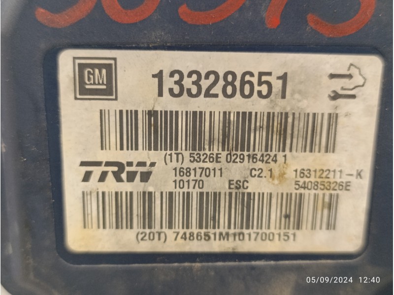 Recambio de abs para opel insignia berlina 2.0 cdti cat referencia OEM IAM 13328651 16312211K 16817011