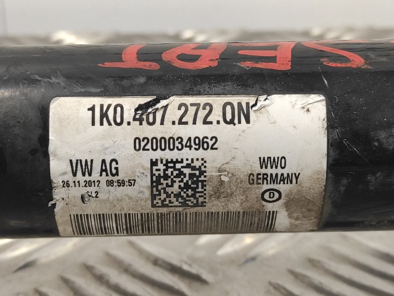 Recambio de transmision delantera derecha para seat leon (5f1) 1.6 tdi referencia OEM IAM 1K0407272QN  