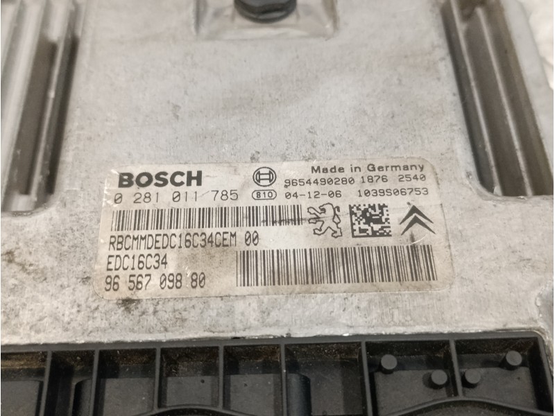 Recambio de centralita motor uce para citroën c3 1.4 hdi referencia OEM IAM 0281011785 EDC16C34 9656709880