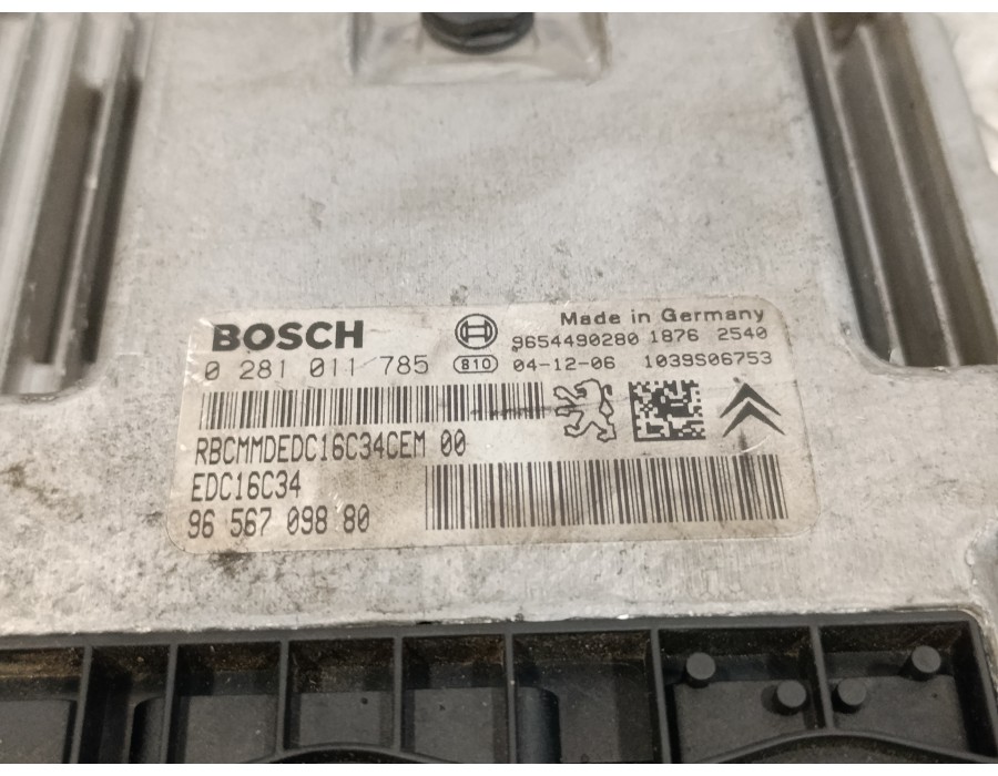 Recambio de centralita motor uce para citroën c3 1.4 hdi referencia OEM IAM 0281011785 EDC16C34 9656709880