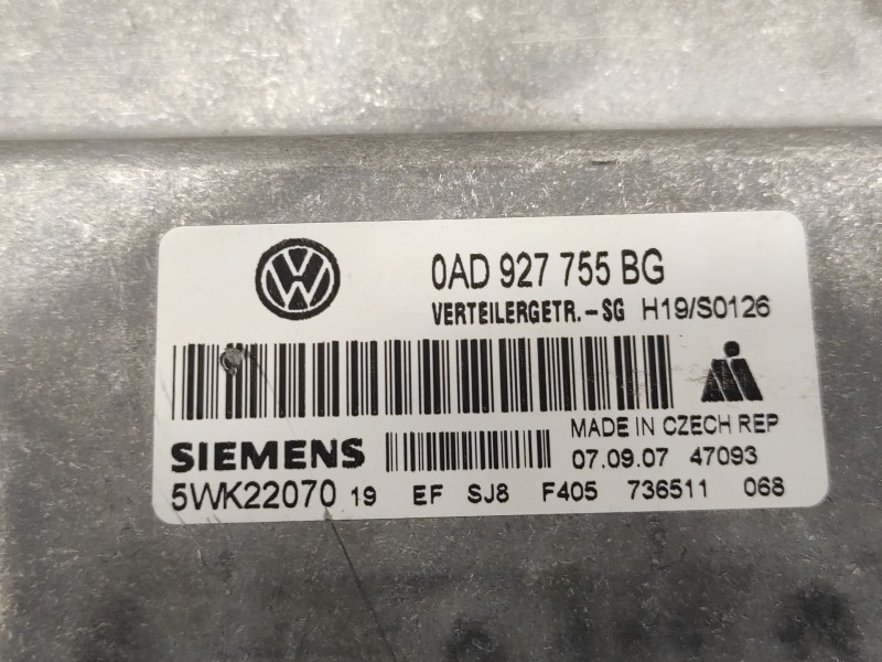 Recambio de centralita cambio automatico para volkswagen touareg (7l6) 2.5 tdi dpf referencia OEM IAM 0AD927755BG  5WK22070