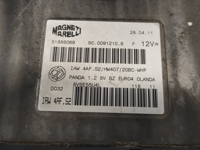 Recambio de centralita motor uce para fiat panda (169) 1.2 cat referencia OEM IAM 51886069 IAW4AFS2 IAW4AFS2