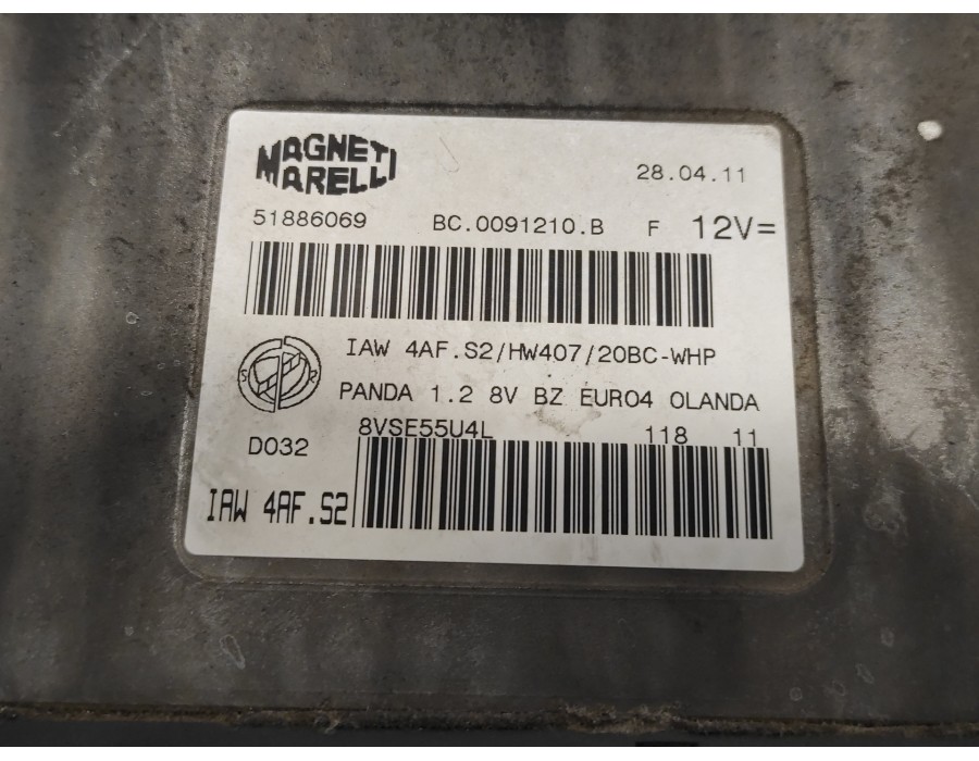 Recambio de centralita motor uce para fiat panda (169) 1.2 cat referencia OEM IAM 51886069 IAW4AFS2 IAW4AFS2