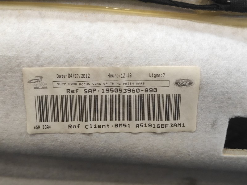 Recambio de techo interior para ford focus lim. (cb8) 1.6 tdci cat referencia OEM IAM 195053960  