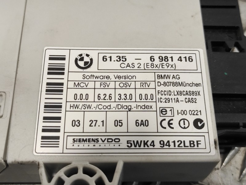 Recambio de modulo electronico para bmw serie 1 berlina (e81/e87) referencia OEM IAM 61356981416  5WK49412LBF
