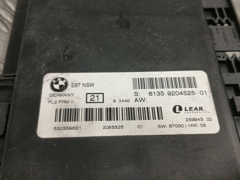 Recambio de modulo electronico para bmw serie 1 berlina (e81/e87) 2.0 cat referencia OEM IAM 6135920452501  5323398S1