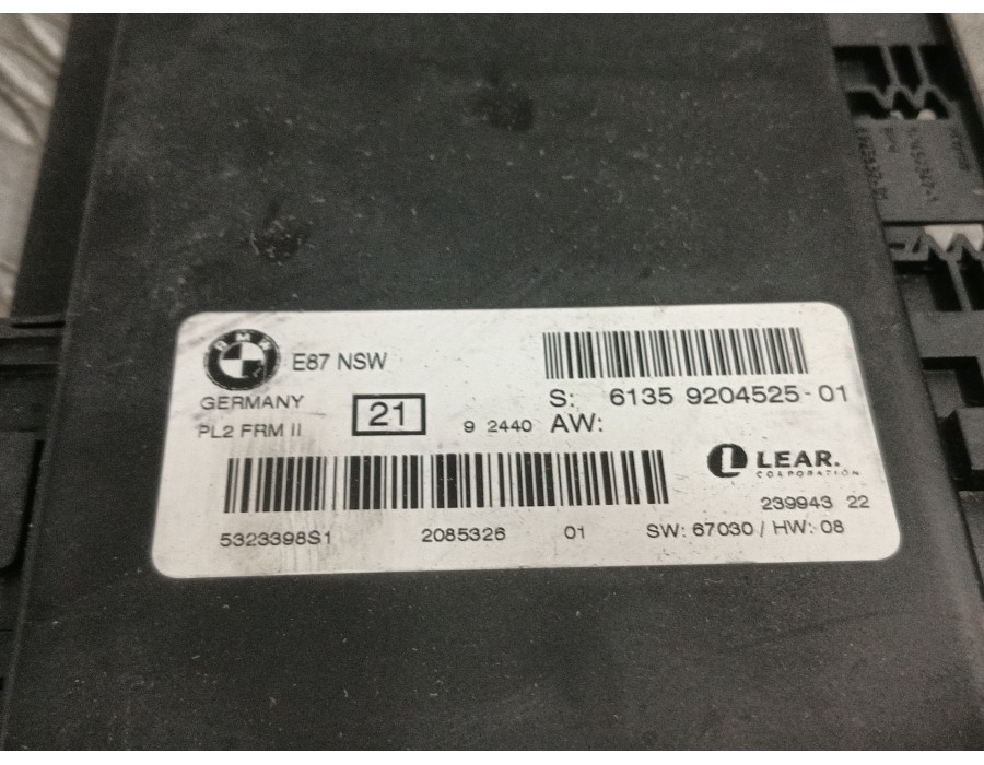 Recambio de modulo electronico para bmw serie 1 berlina (e81/e87) 2.0 cat referencia OEM IAM 6135920452501  5323398S1