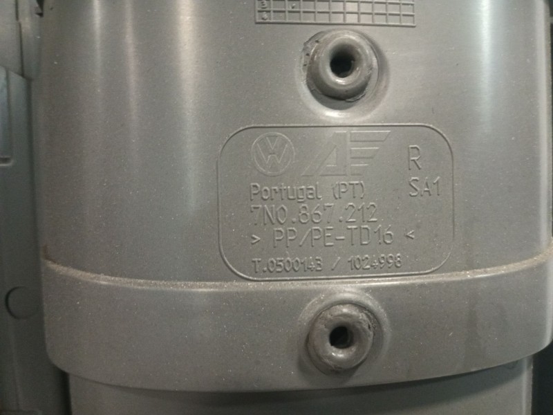 Recambio de guarnecido puerta trasera derecha para seat alhambra (710, 711) 2.0 tdi referencia OEM IAM 7N0867212  