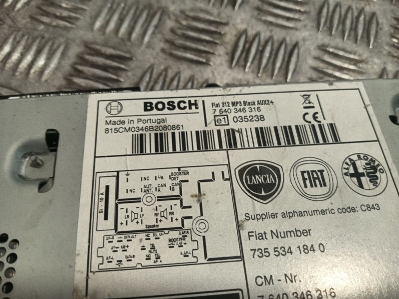 Recambio de sistema audio / radio cd para fiat 500 (312) 500 referencia OEM IAM 7640346316  7355341840