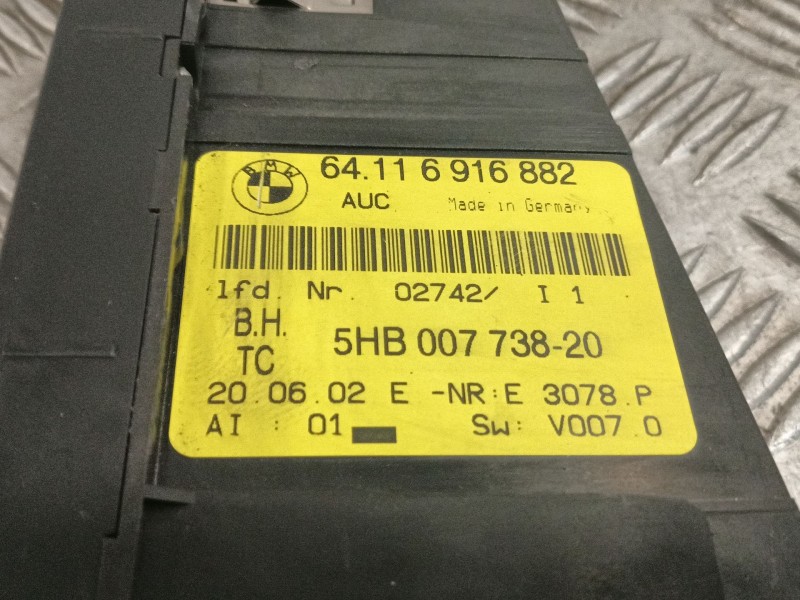 Recambio de mando calefaccion / aire acondicionado para bmw serie 3 berlina (e46) referencia OEM IAM 64116916882  5HB00773820