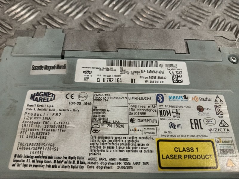 Recambio de sistema audio / radio cd para bmw 1 (f21) 118 d referencia OEM IAM CI8792164 F0201703502 2015DJ3829