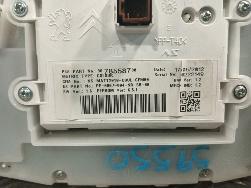 Recambio de cuadro instrumentos para peugeot 208 i (ca_, cc_) 1.6 referencia OEM IAM 9678558780  