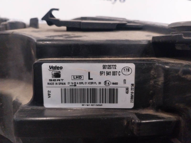 Recambio de faro izquierdo para seat arona (kj7, kjp) 1.0 tsi referencia OEM IAM 6F1941007  