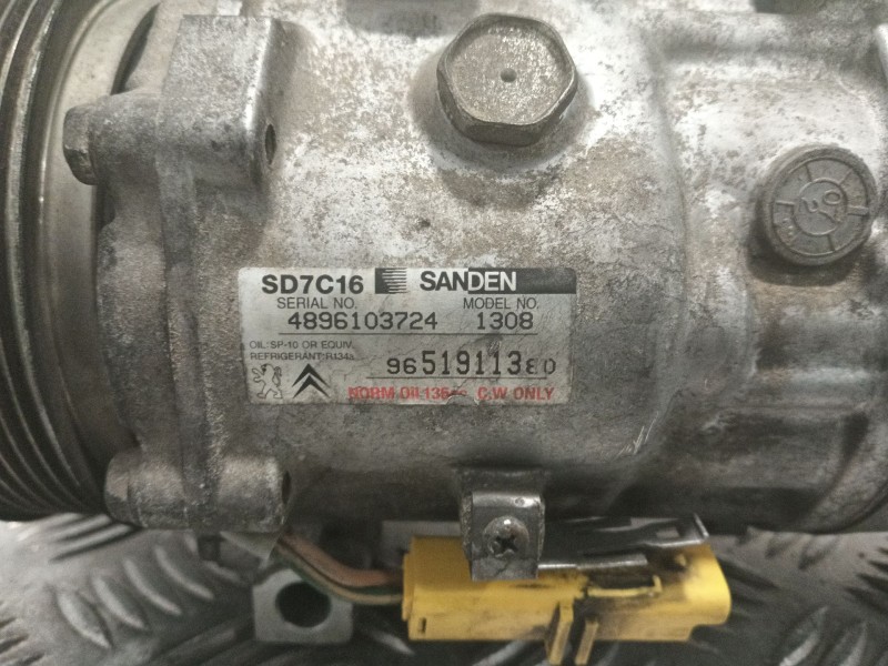 Recambio de compresor aire acondicionado para citroën c4 grand picasso referencia OEM IAM 9651911380 SD7CAB1308 