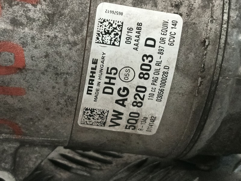 Recambio de compresor aire acondicionado para skoda fabia iii (nj3) 1.4 tdi referencia OEM IAM 5Q0820803D  