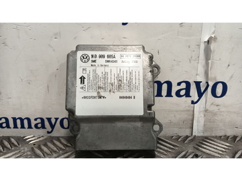 Recambio de centralita airbag para volkswagen golf v (1k1) 2.0 tdi 16v referencia OEM IAM 1K0909605A 5WK43411 