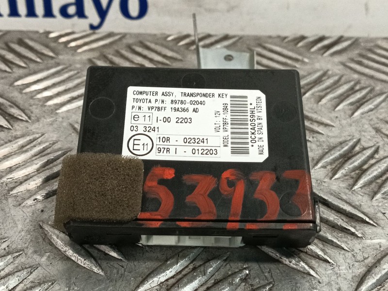 Recambio de centralita inmovilizador para toyota auris 1.4 turbodiesel cat referencia OEM IAM 8978002040 E1110R023241 