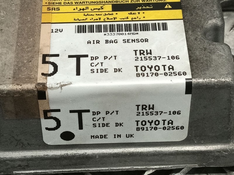 Recambio de centralita airbag para toyota auris 1.4 turbodiesel cat referencia OEM IAM 8917002560 215537106 