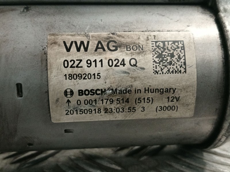 Recambio de motor arranque para seat leon (5f1) 1.4 tsi referencia OEM IAM 02Z911024Q  