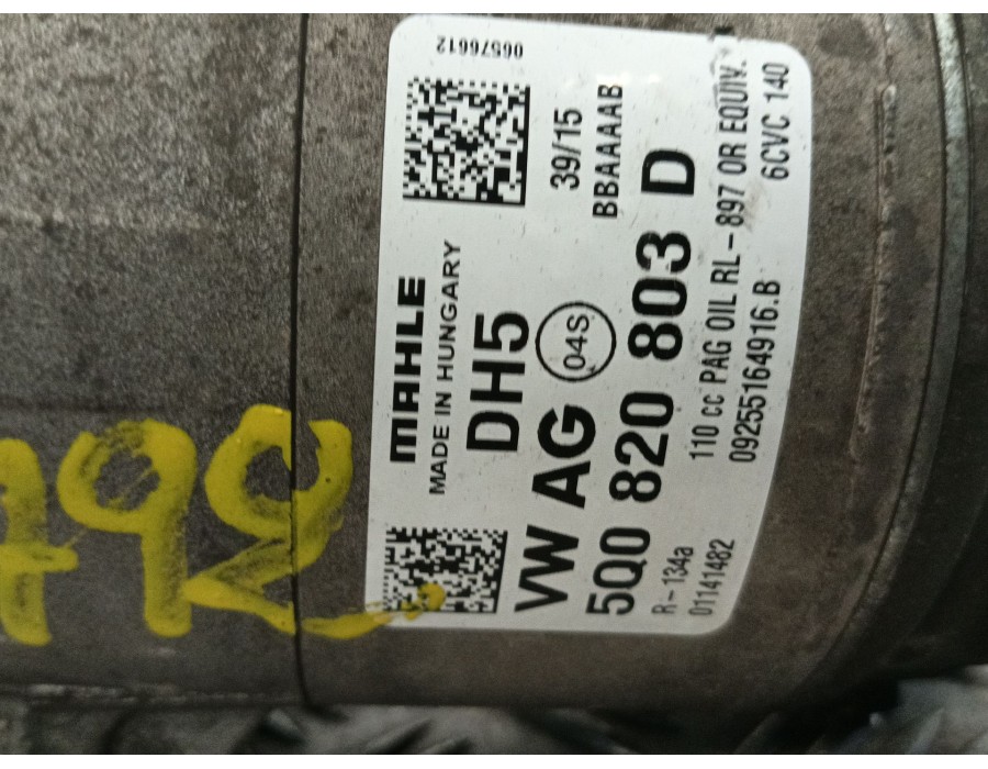 Recambio de compresor aire acondicionado para seat leon (5f1) 1.4 tsi referencia OEM IAM 5Q0820803D 01141482 