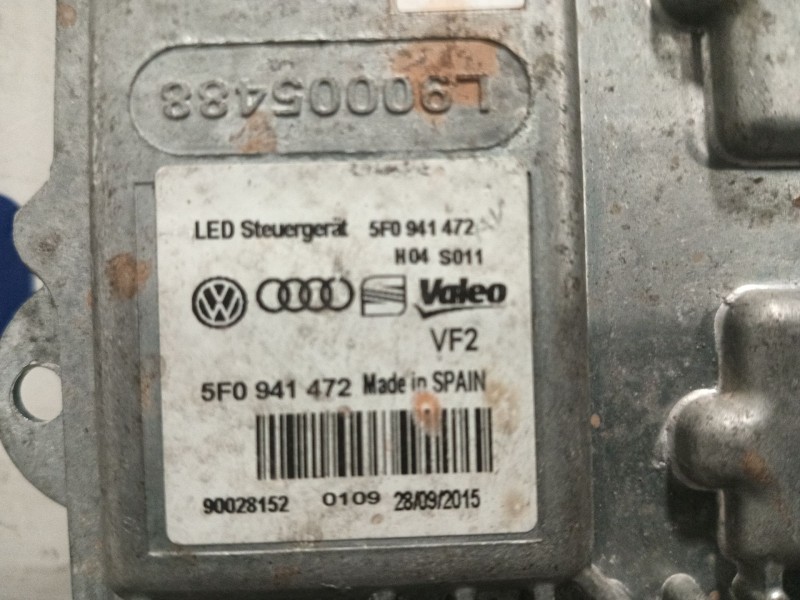 Recambio de centralita faros xenon para seat leon (5f1) 1.4 tsi referencia OEM IAM 5F0941472 90028152 L90032783