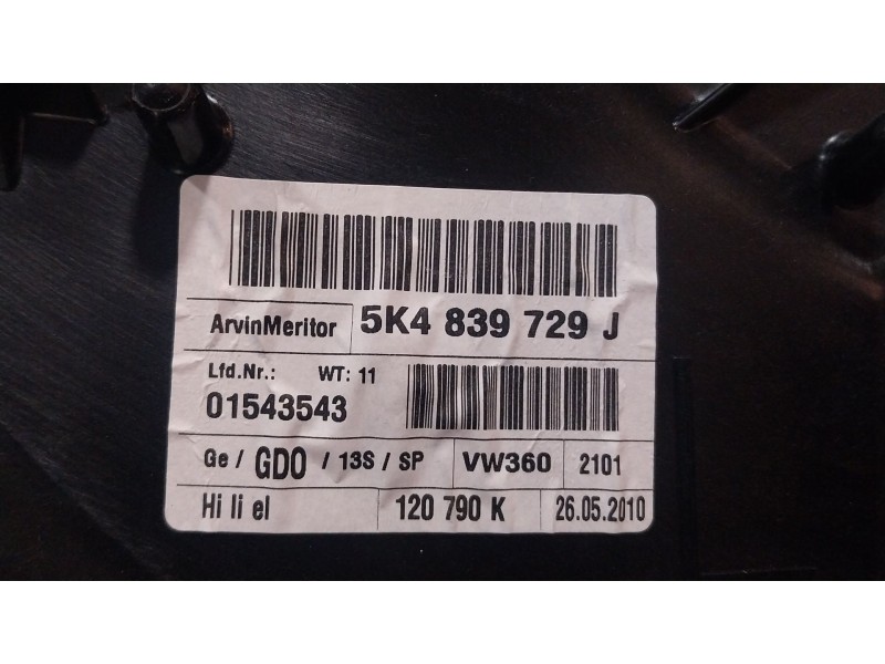 Recambio de elevalunas trasero izquierdo para volkswagen golf vi (5k1) 2.0 gti referencia OEM IAM 5K4839461  