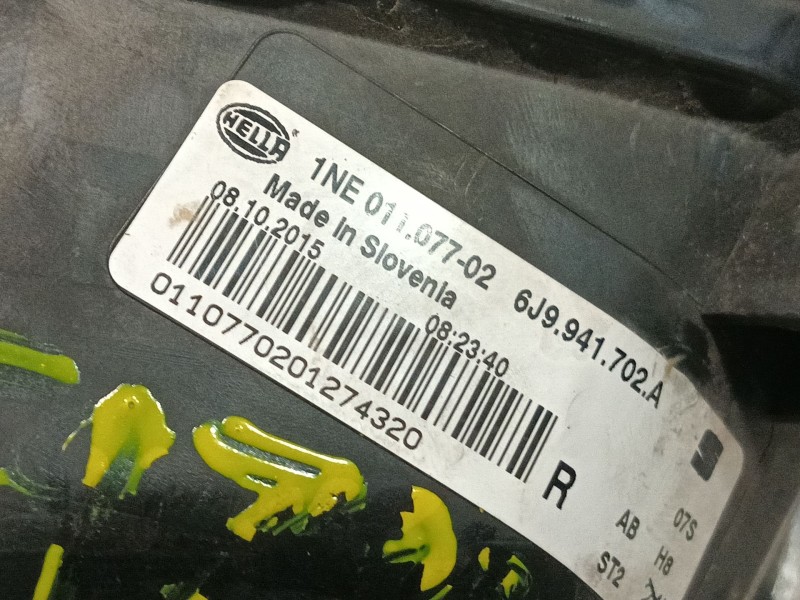 Recambio de faro antiniebla derecho para seat leon (5f1) 1.4 tsi referencia OEM IAM 6J9941702A 1NE01107702 