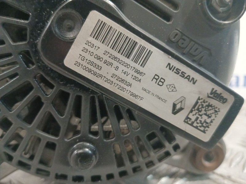 Recambio de alternador para dacia sandero referencia OEM IAM 231009092R 2722632A 