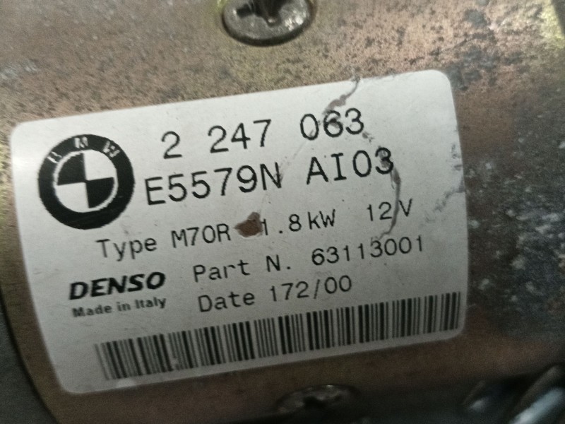 Recambio de motor arranque para bmw 3 (e46) 320 d referencia OEM IAM E5579NAI03 2247063 
