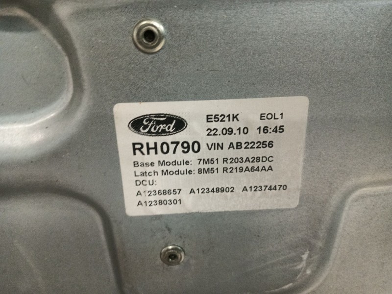 Recambio de elevalunas delantero derecho para ford kuga i 2.0 tdci referencia OEM IAM 7M51R203A28DC 8M51R219A64AA 7M5T14B533CE
