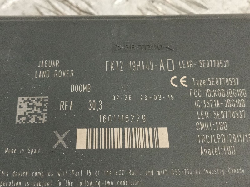 Recambio de modulo electronico para jaguar xe (x760) 2.0 d referencia OEM IAM FK7219H440AD  