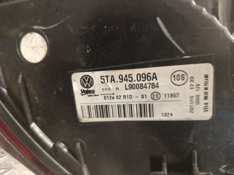 Recambio de piloto trasero derecho para volkswagen touran (5t1) 2.0 tdi referencia OEM IAM 5TA945096A  
