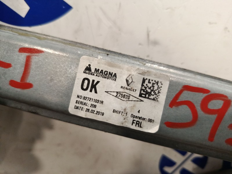 Recambio de elevalunas trasero izquierdo para dacia sandero referencia OEM IAM 827211031R  