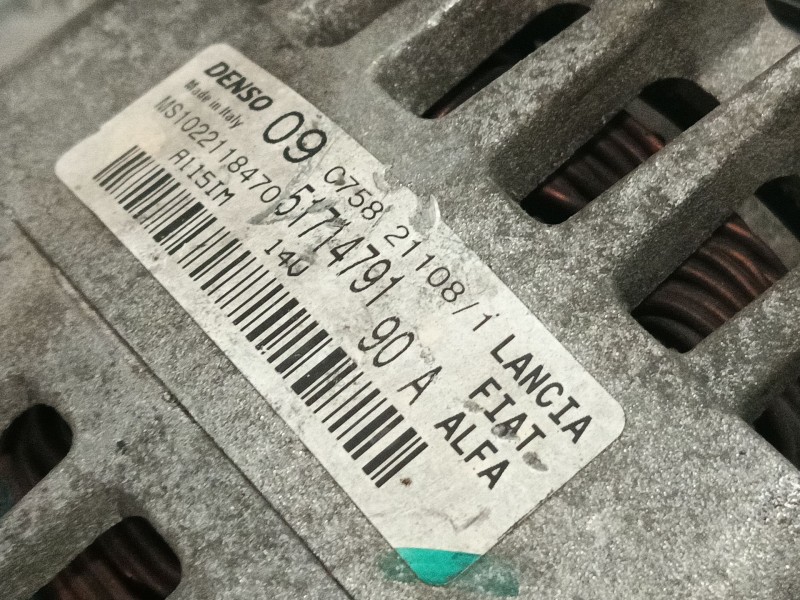 Recambio de alternador para fiat 500 c (312_) 1.2 (312cxa1a, 312axa1a) referencia OEM IAM 51714791 MS1022118470 