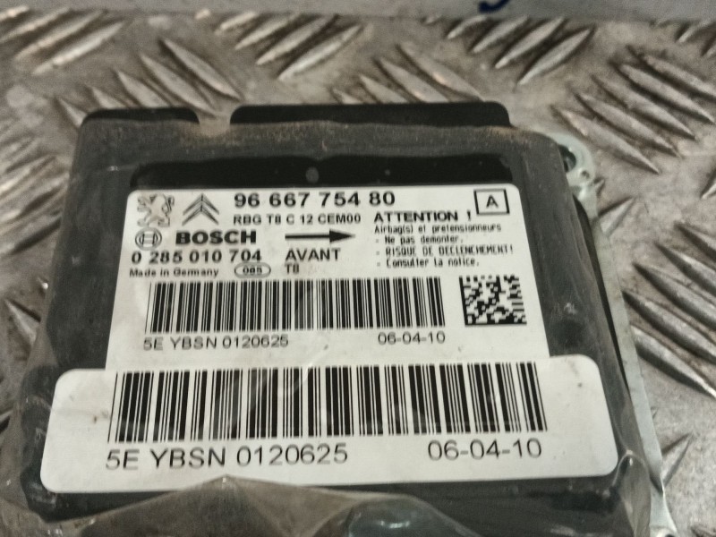 Recambio de centralita airbag para peugeot 3008 1.6 hdi fap cat (9hz / dv6ted4) referencia OEM IAM 9666775480 0285010704 
