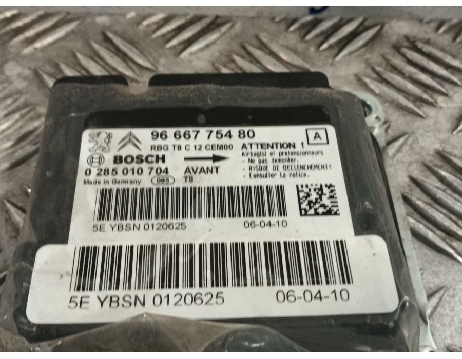 Recambio de centralita airbag para peugeot 3008 1.6 hdi fap cat (9hz / dv6ted4) referencia OEM IAM 9666775480 0285010704 