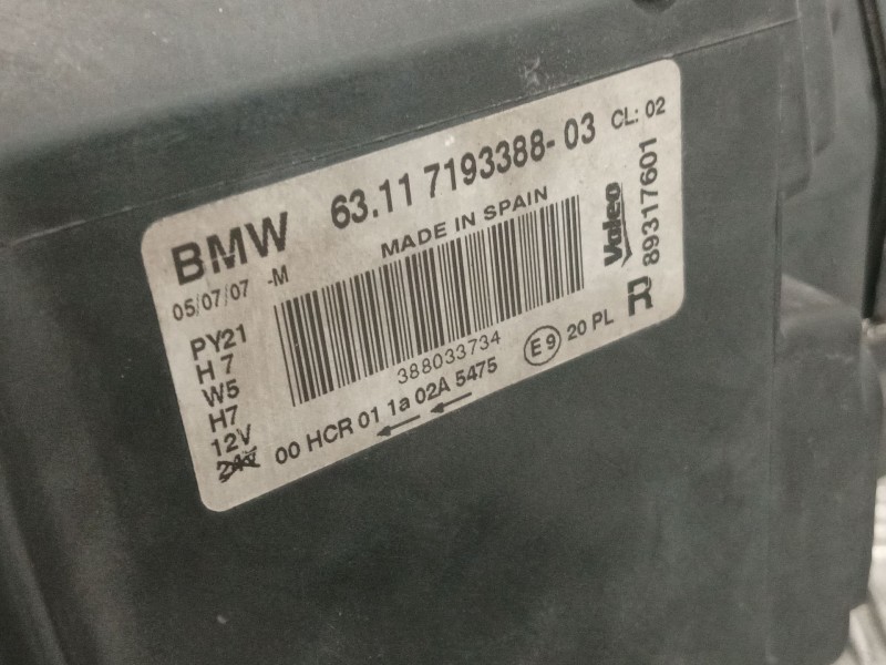 Recambio de faro derecho para bmw 1 (e87) 118 d referencia OEM IAM 63117193388 89317601 