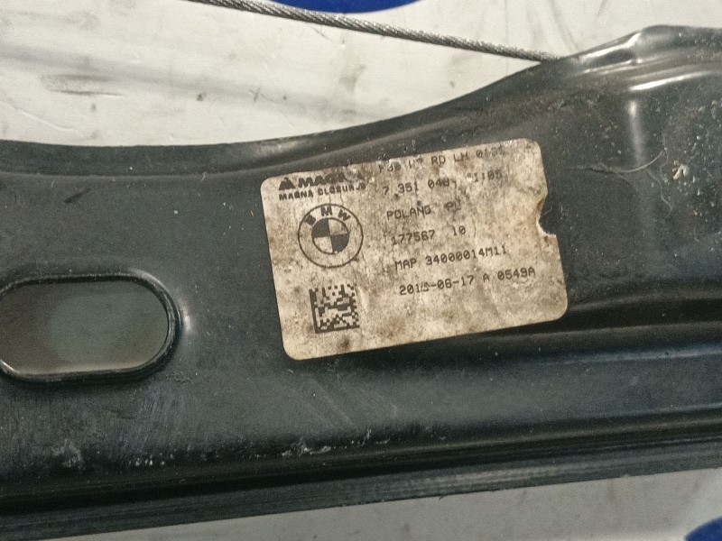 Recambio de elevalunas trasero izquierdo para bmw serie 3 lim. (f30) 335i referencia OEM IAM 17756710 34000014M11 