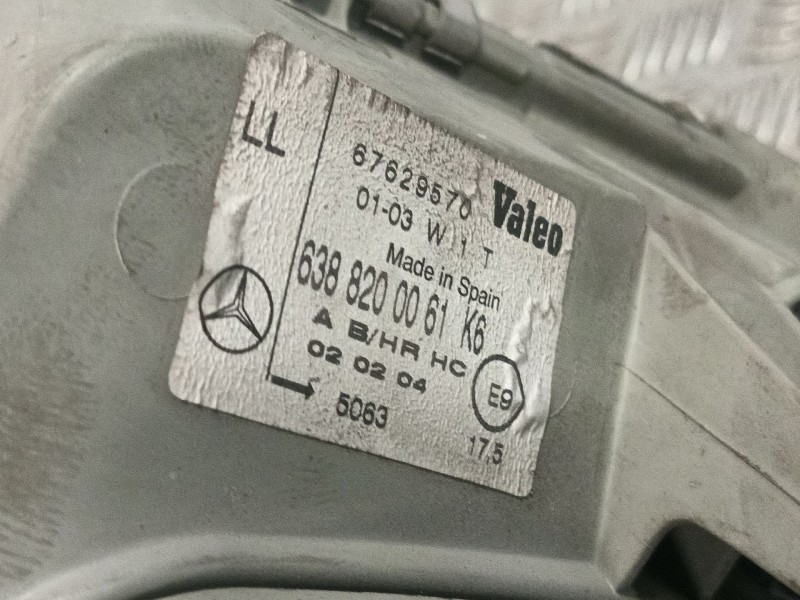 Recambio de faro izquierdo para mercedes-benz vito (w638) caja cerrada 2.1 cc referencia OEM IAM 6388200061 67629570 