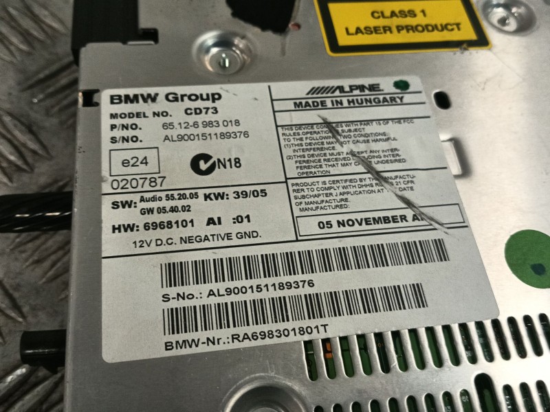 Recambio de sistema audio / radio cd para bmw 3 (e90) 320 d referencia OEM IAM 65126983018  