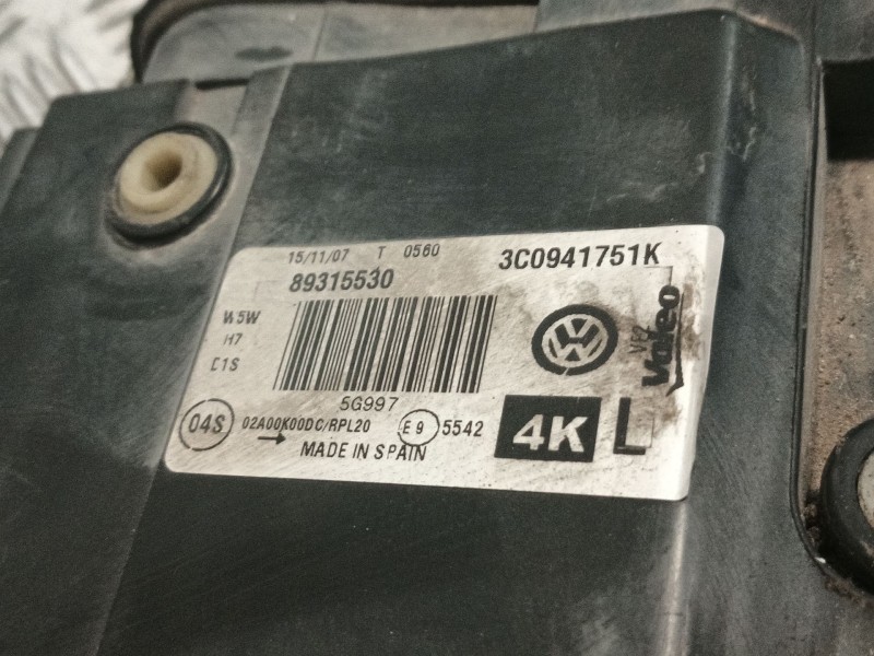 Recambio de faro izquierdo para volkswagen passat b6 variant (3c5) 2.0 tdi 16v referencia OEM IAM 3C0941751K 89315530 