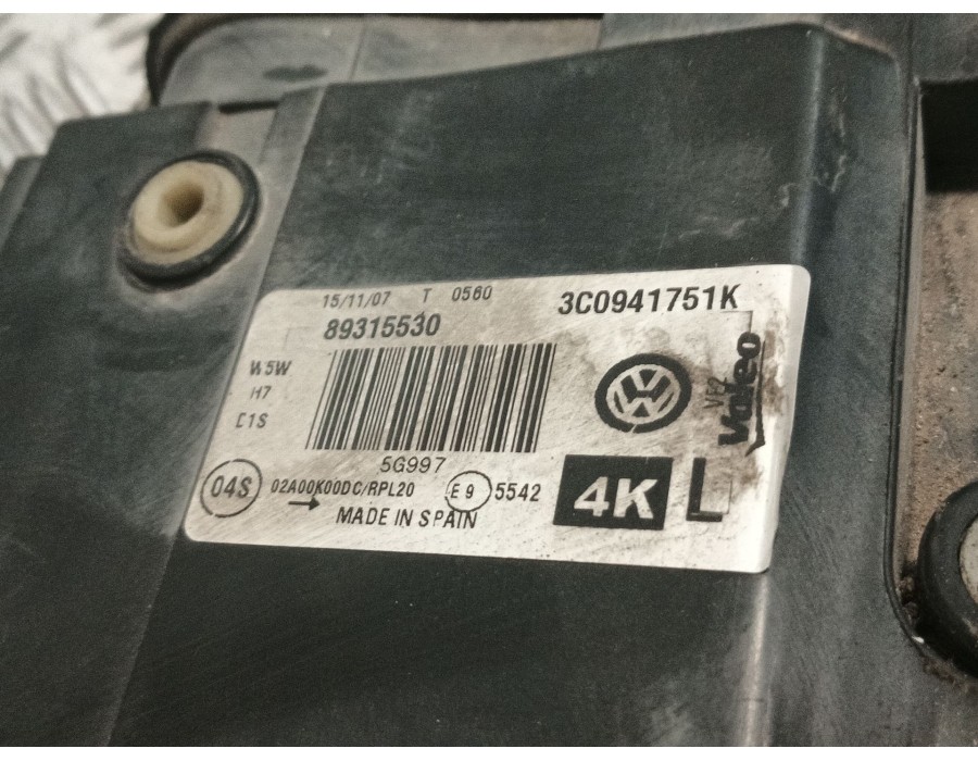 Recambio de faro izquierdo para volkswagen passat b6 variant (3c5) 2.0 tdi 16v referencia OEM IAM 3C0941751K 89315530 