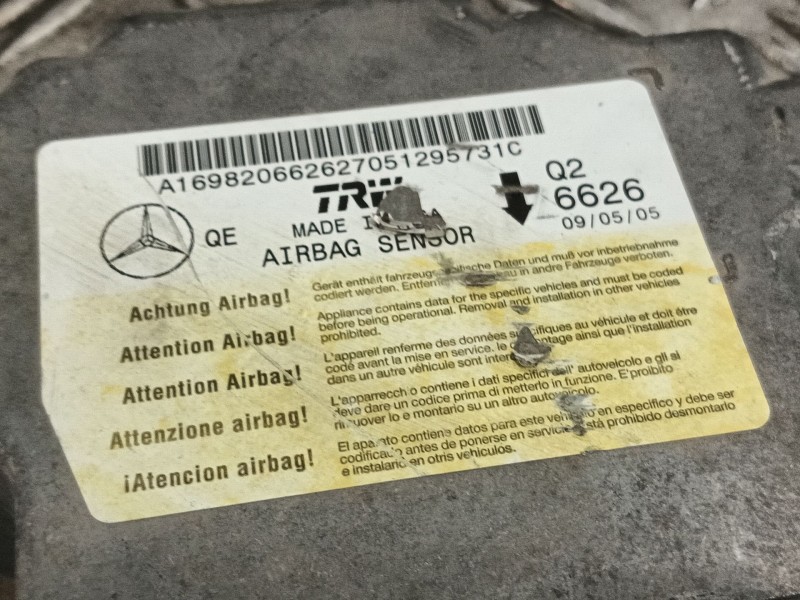 Recambio de centralita airbag para mercedes-benz clase b (w245) 2.0 cdi cat referencia OEM IAM A1698206726 A1698206626270512 