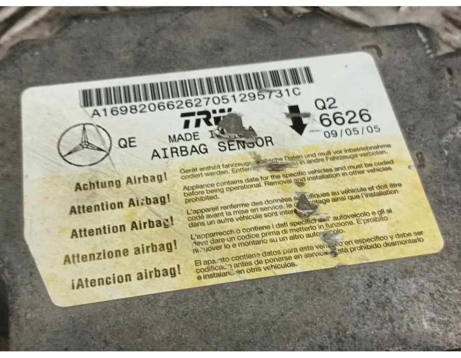 Recambio de centralita airbag para mercedes-benz clase b (w245) 2.0 cdi cat referencia OEM IAM A1698206726 A1698206626270512 