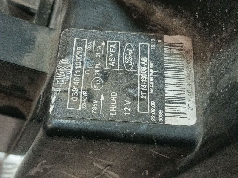 Recambio de faro izquierdo para ford transit connect (p65_, p70_, p80_) 1.8 di referencia OEM IAM 2T1413098AB  