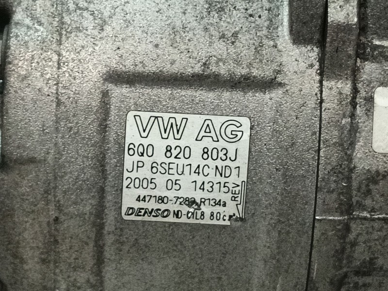 Recambio de compresor aire acondicionado para skoda octavia i (1u2) 1.9 tdi referencia OEM IAM 6Q0820803J 4471807282 