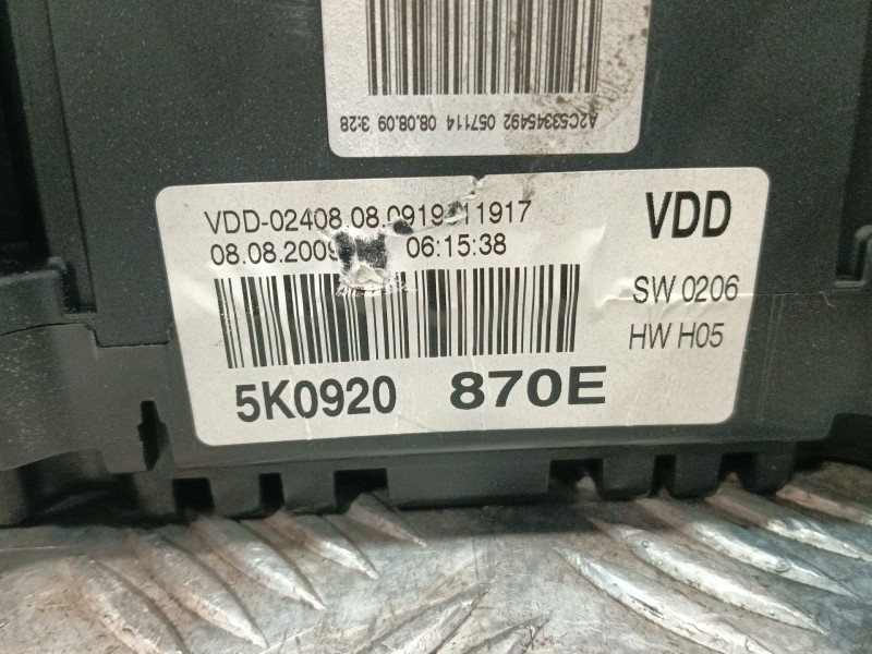 Recambio de cuadro instrumentos para volkswagen golf vi (5k1) 1.6 tdi referencia OEM IAM A2C53219792 A2C53354198 