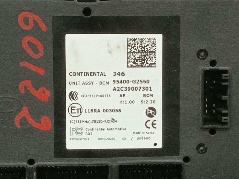 Recambio de modulo electronico para hyundai ioniq (ae) 1.6 gdi hybrid referencia OEM IAM 95400G2550 A2C39007301 